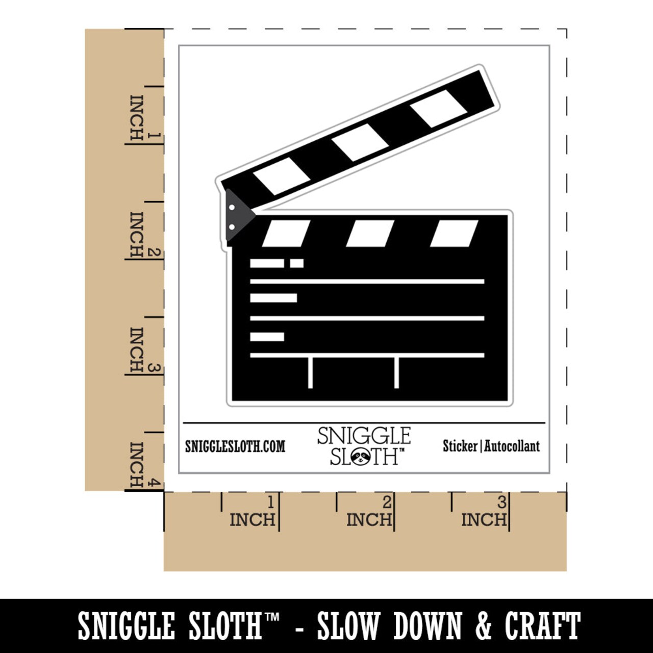 Clapperboard Movie Film Director Action Waterproof Vinyl Phone Tablet Laptop Water Bottle Sticker Set - 5 Pack